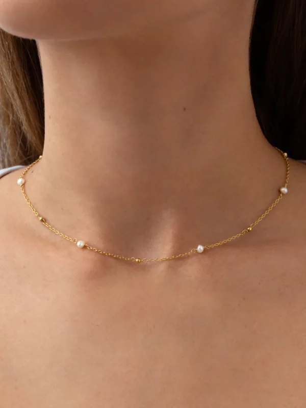 Sale SINGULARU Collar Bahia Pearls Plata Baño Oro