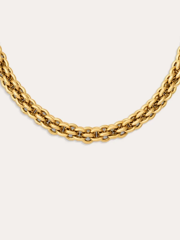 Online SINGULARU Collar Big Rope Acero Baño Oro