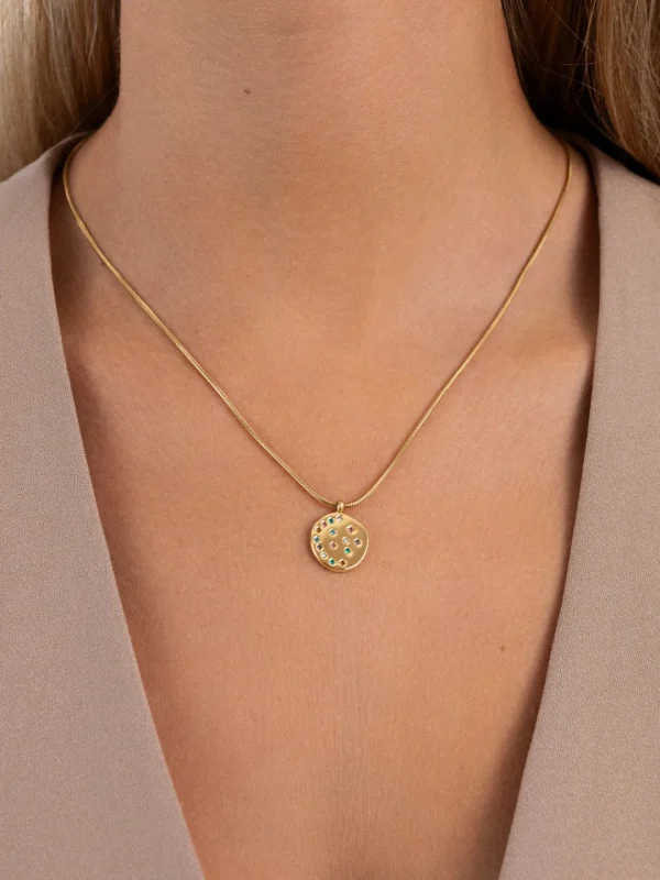 Outlet SINGULARU Collar Bling Rainbow Acero Baño Oro