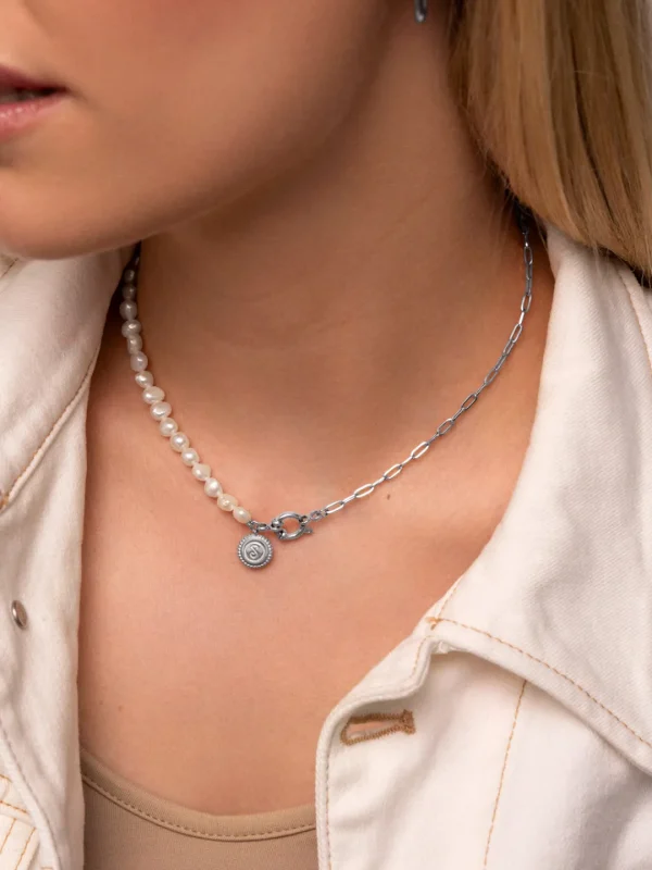 Best SINGULARU Collar Chic Pearl Acero