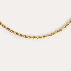 Discount SINGULARU Collar Cord Acero Baño Oro