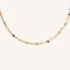 Hot SINGULARU Collar Crystals Colors Plata Baño Oro