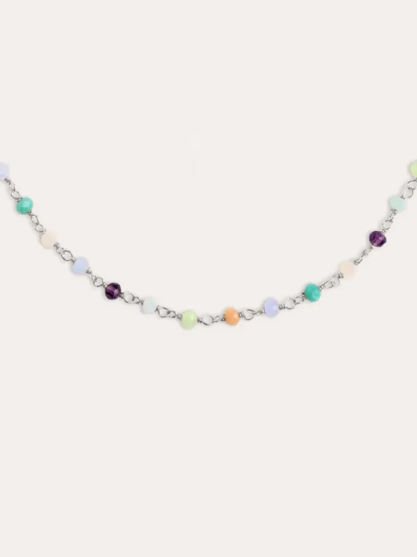 Fashion SINGULARU Collar Crystals Colors Plata