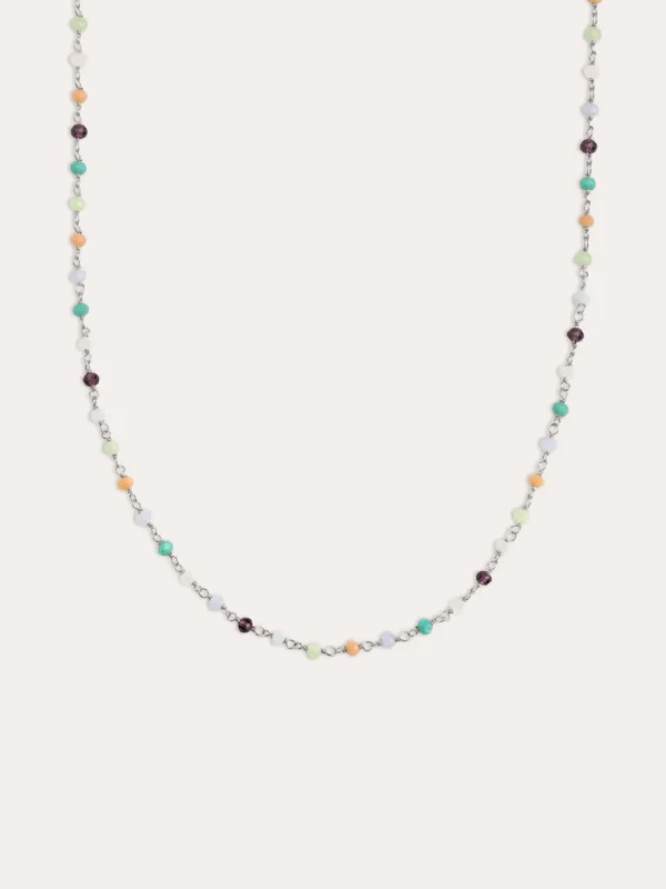 Fashion SINGULARU Collar Crystals Colors Plata