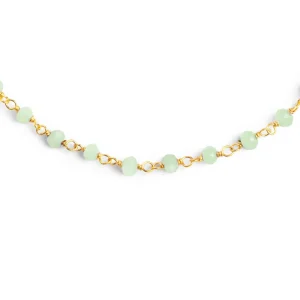 Hot SINGULARU Collar Crystals Jade Plata Baño Oro