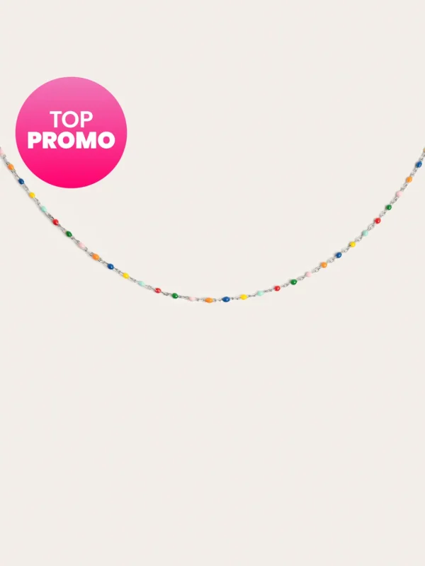 Sale SINGULARU Collar Dots Colors Enamel Plata