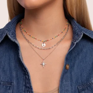 Sale SINGULARU Collar Dots Colors Enamel Plata