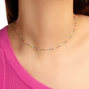 Sale SINGULARU Collar Dots Colors Enamel Plata
