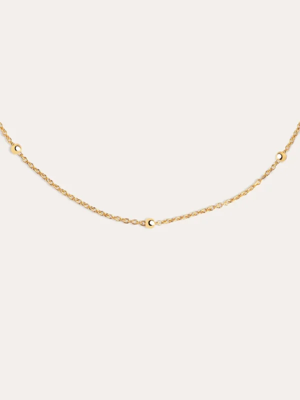 Fashion SINGULARU Collar Dots Plata Baño Oro
