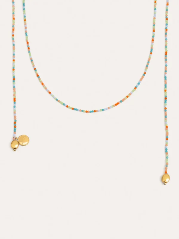 Sale SINGULARU Collar Long Holiday Acero Baño Oro