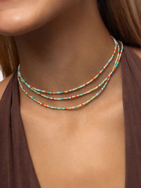 Sale SINGULARU Collar Long Holiday Acero Baño Oro