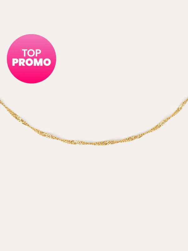 Discount SINGULARU Collar Mini Twist Acero Baño Oro