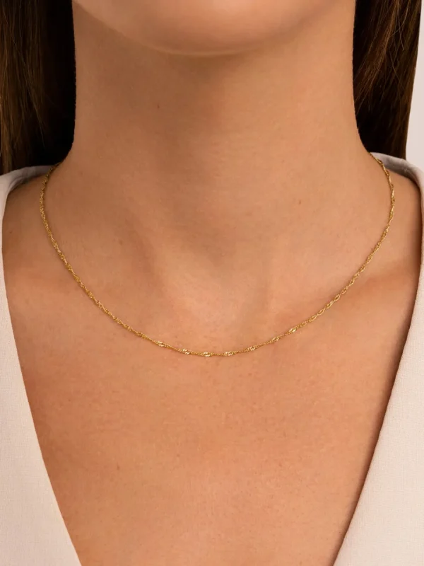 Discount SINGULARU Collar Mini Twist Acero Baño Oro