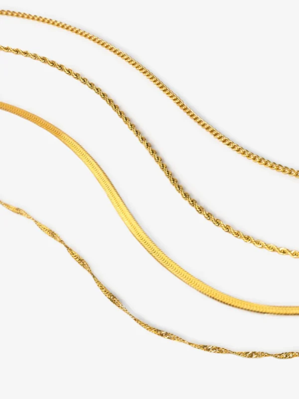 Discount SINGULARU Collar Mini Twist Acero Baño Oro