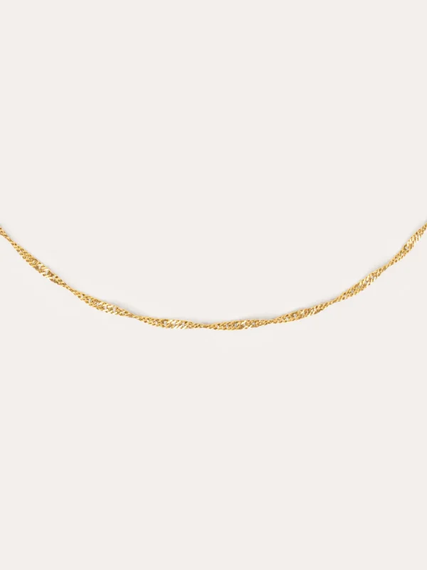 Discount SINGULARU Collar Mini Twist Acero Baño Oro