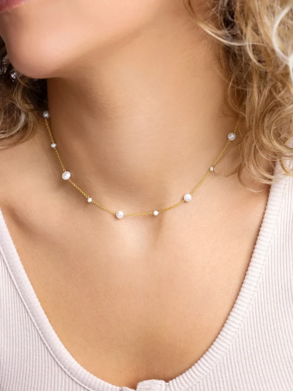 Online SINGULARU Collar Pearl & Pearls Plata Baño Oro