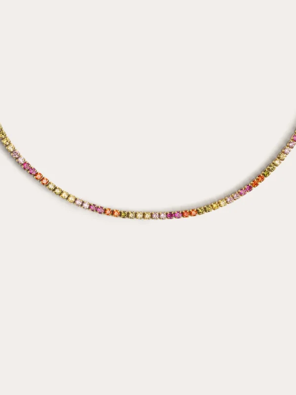 Outlet SINGULARU Collar Riviere Colors Baño Oro