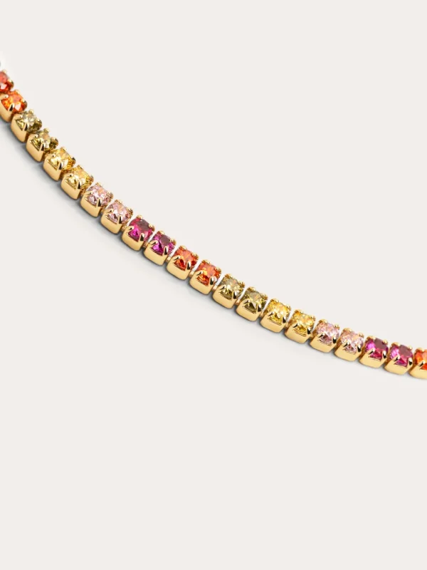 Outlet SINGULARU Collar Riviere Colors Baño Oro