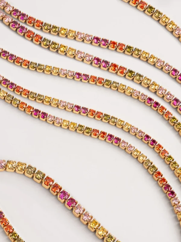 Outlet SINGULARU Collar Riviere Colors Baño Oro
