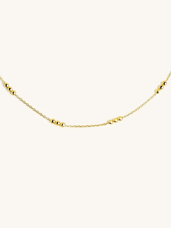Hot SINGULARU Collar Triple Dots Plata Baño Oro