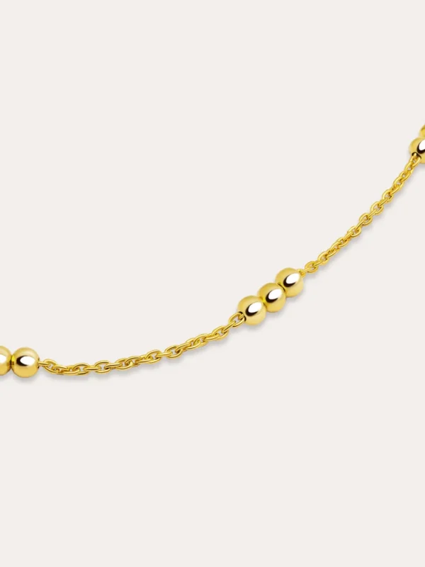 Hot SINGULARU Collar Triple Dots Plata Baño Oro