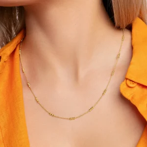 Hot SINGULARU Collar Triple Dots Plata Baño Oro