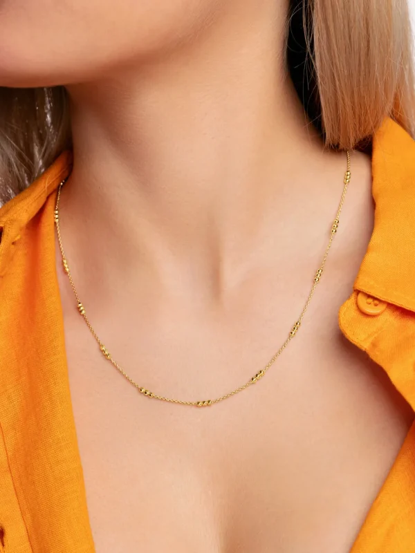 Hot SINGULARU Collar Triple Dots Plata Baño Oro