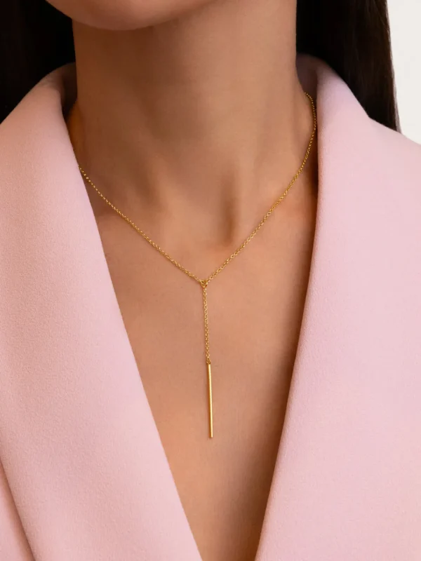 Outlet SINGULARU Collar Y Stick Plata Baño Oro