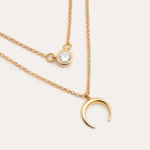 Fashion SINGULARU Pack 2 Collares Spark + Mini Moonset Plata Baño Oro