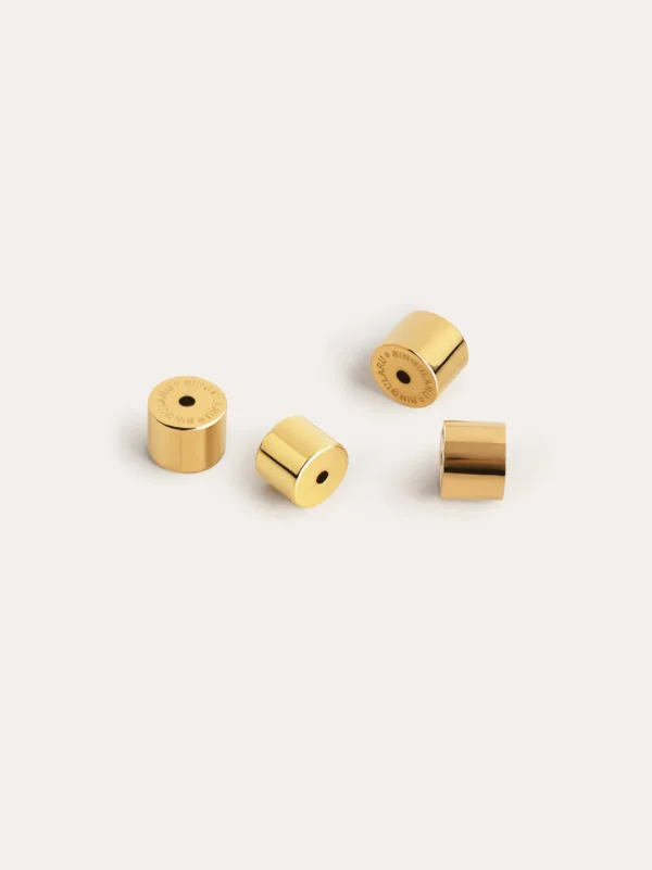 Hot SINGULARU Pack 4 Tuercas Presión Silicona Acero Baño Oro