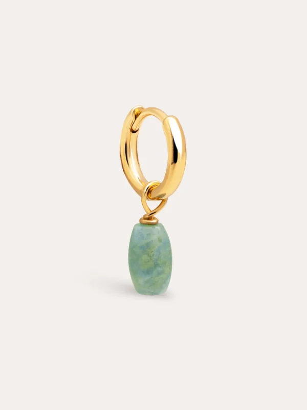 Outlet SINGULARU Pendiente Suelto Aro Blue Stone Baño Oro