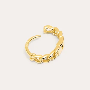 New SINGULARU Pendiente Suelto Aro Chain S Plata Baño Oro