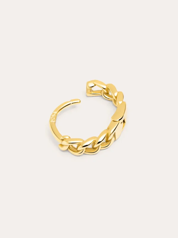 New SINGULARU Pendiente Suelto Aro Chain S Plata Baño Oro