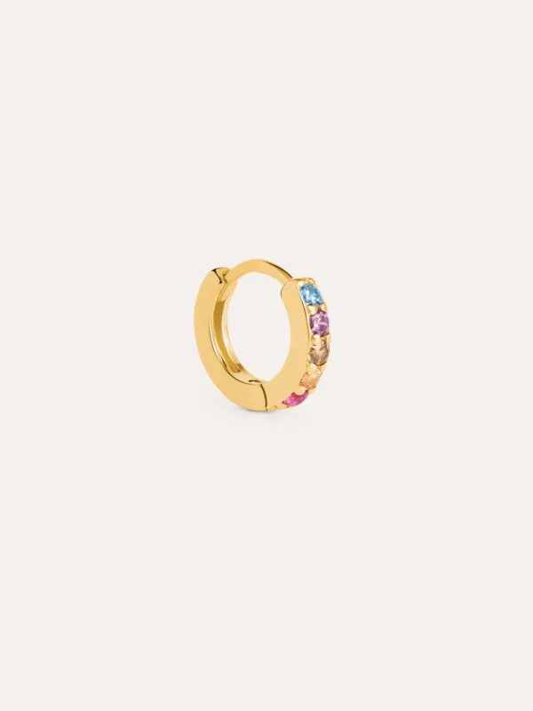 Outlet SINGULARU Pendiente Suelto Aro Cleo M Colors Plata Baño Oro