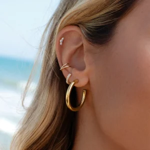 Clearance SINGULARU Pendiente Suelto Aro Cleo M Plata Baño Oro