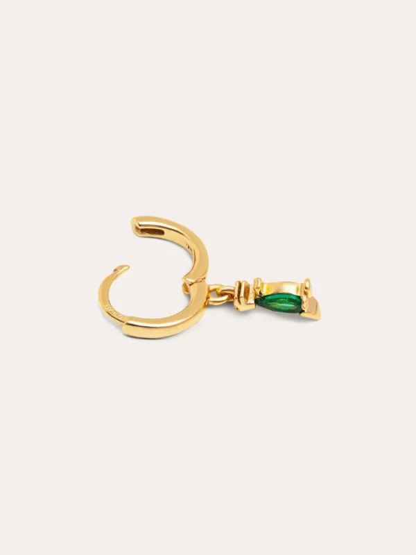 Clearance SINGULARU Pendiente Suelto Aro Dino T Rex Green Plata Baño Oro