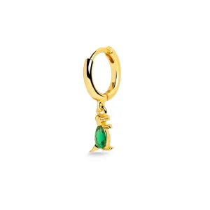 Clearance SINGULARU Pendiente Suelto Aro Dino T Rex Green Plata Baño Oro