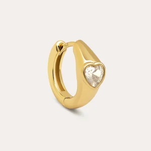 New SINGULARU Pendiente Suelto Aro Heart Baño Oro
