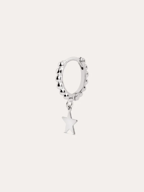 Outlet SINGULARU Pendiente Suelto Aro Pebbles Star Plata