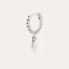 Hot SINGULARU Pendiente Suelto Aro Pebbles Rayo Plata