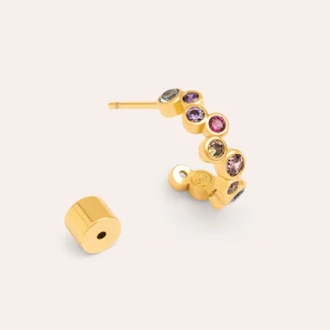 New SINGULARU Pendiente Suelto Aro XS Bubbles Baño Oro