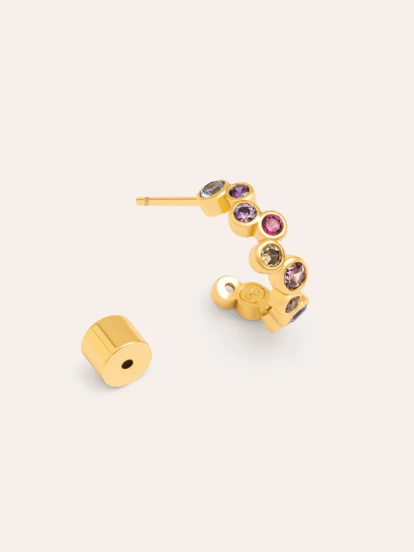 New SINGULARU Pendiente Suelto Aro XS Bubbles Baño Oro