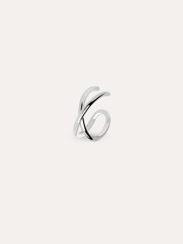 Hot SINGULARU Pendiente Suelto Ear Cuff Cross Plata