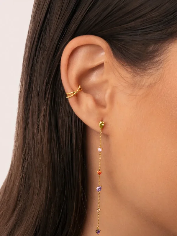 Discount SINGULARU Pendiente Suelto Ear Cuff Nina Plata Baño Oro