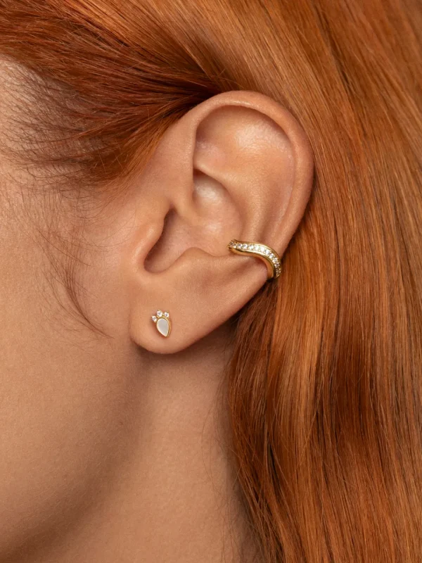 New SINGULARU Pendiente Suelto Ear Cuff Hailey Baño Oro