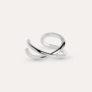 Hot SINGULARU Pendiente Suelto Ear Cuff Cross Plata