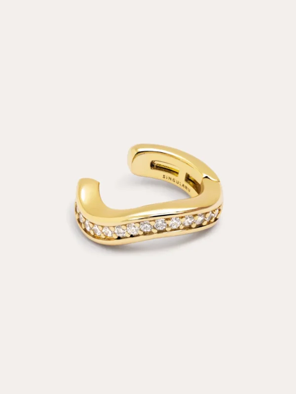 New SINGULARU Pendiente Suelto Ear Cuff Hailey Baño Oro