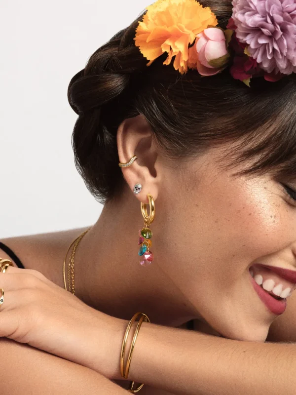 New SINGULARU Pendiente Suelto Ear Cuff Hailey Baño Oro