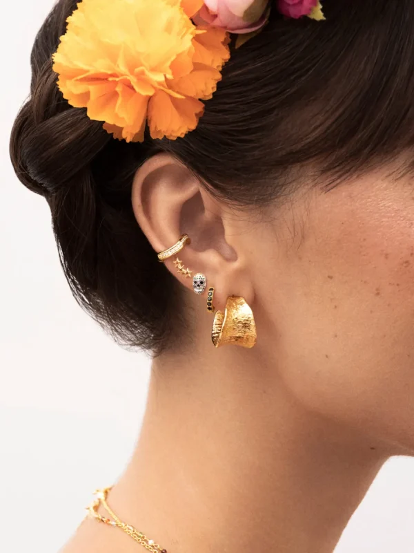 New SINGULARU Pendiente Suelto Ear Cuff Hailey Baño Oro