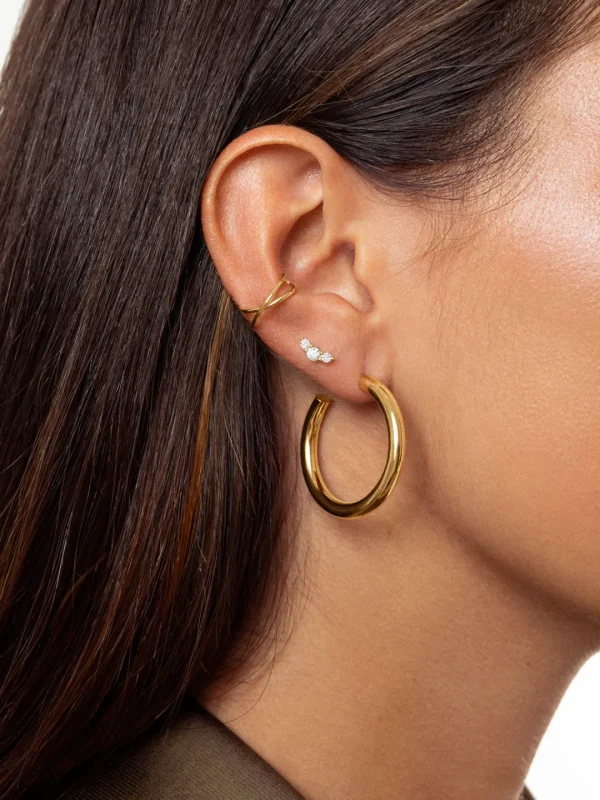 Fashion SINGULARU Pendiente Suelto Freesia Spark Plata Baño Oro